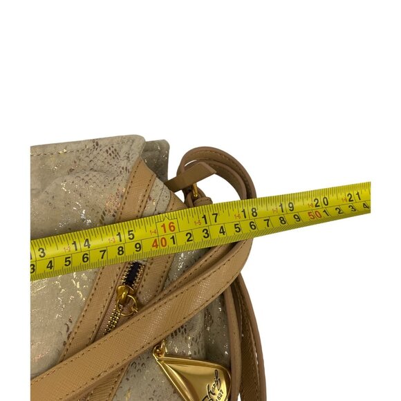 Sharif Womens Hobo Bag Beige Anaconda Tears Leather Shopper Tote Satchel NWT - Picture 12 of 14